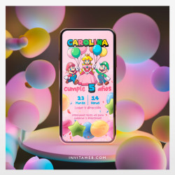 Invitación Digital - Princesa Peach 01