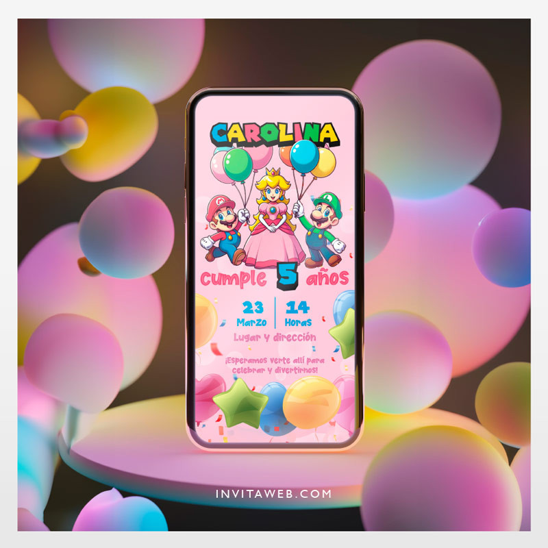 Invitación Digital - Princesa Peach 01