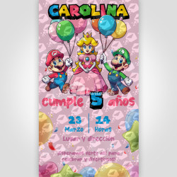 Invitación Digital - Princesa Peach 01