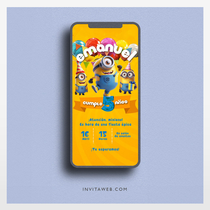 Invitación Digital - Minions 01