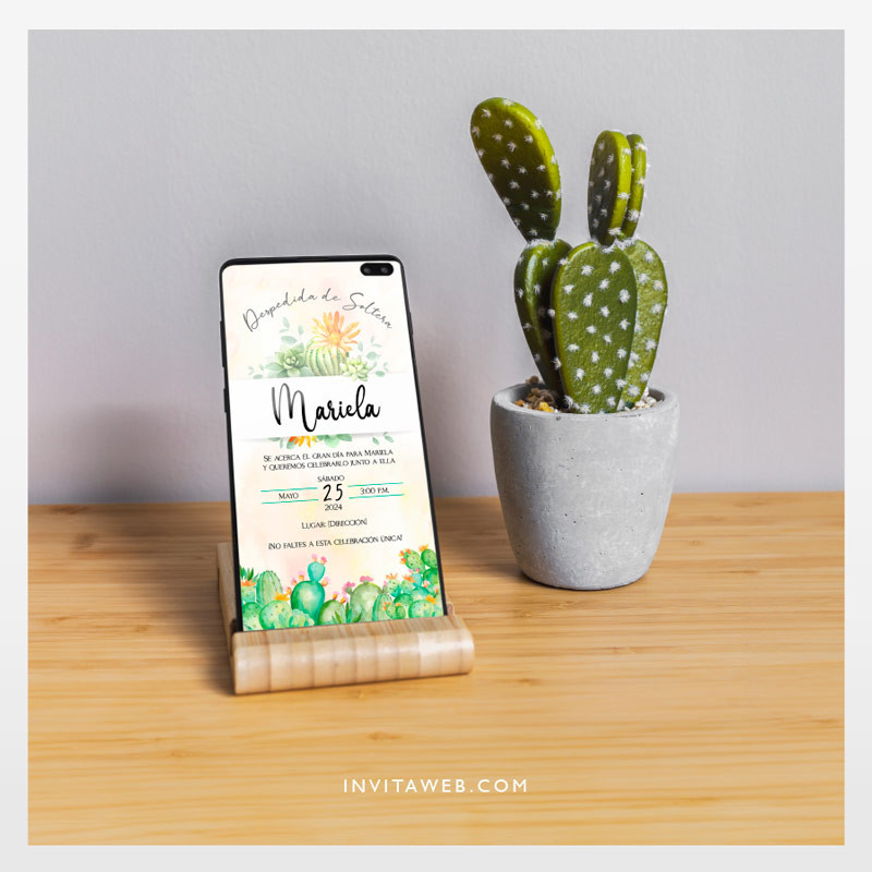 Invitación Digital - Despedida de Soltera - Cactus 01