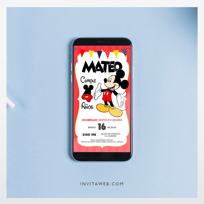 Invitación Digital - Mickey Mouse 01